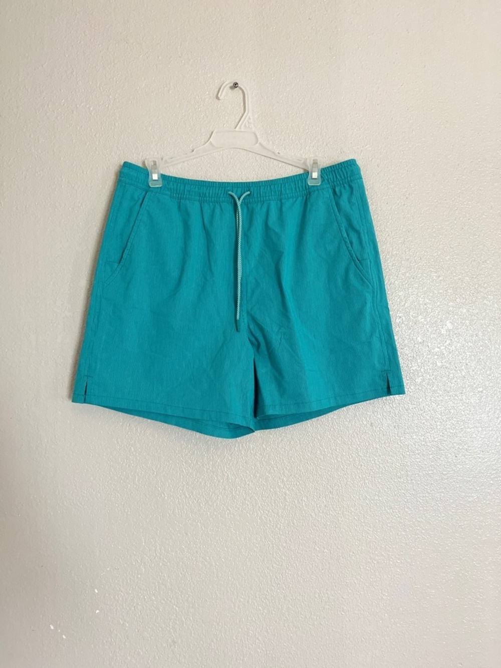 Athleta Teal Striped Board Shorts with Drawstring